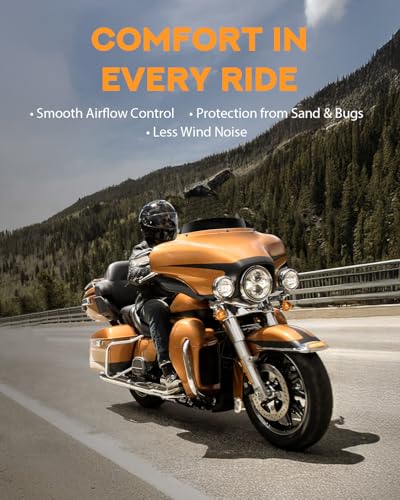 Image of PBYMT 5 inch Windshield Windscreen Compatible for 96-13 Harley Davidson Touring Street Glide Electra Glide FLHT FLHTCU Ultra Classic Glide FLHX FLHTK Tri Glide 1996-2013, Black