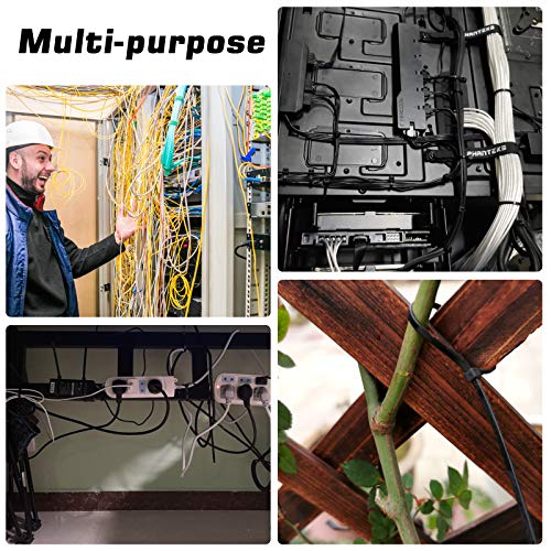 Image of Zip Ties 8 inch, 5000 Pack Black Zip Ties, Self-Locking Nylon Cable Ties with 40 lbs Tensile Strength,Wire Ties for indoor and outdoor use.