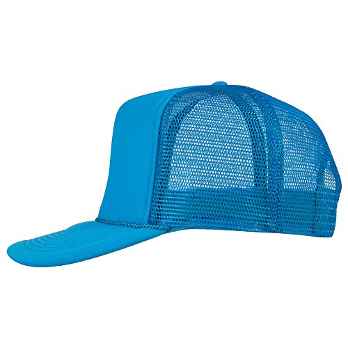 Image of OTTO Neon Polyester Foam Front 5 Panel High Crown Mesh Back Trucker Hat