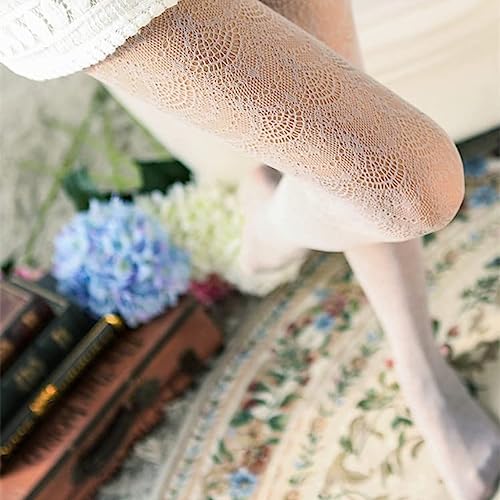 Image of Fishnet Stockings Lace Patterned Tights High Waist Pantyhose Fishnets for Women
