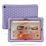 Fintie Silicone Case for All-New Fire HD 10 Tablet (13th Generation, 2023 Release) - [Honey Comb] Light Weight Shock Proof Back Cover for Fire HD 10 2023, Lilac Purple