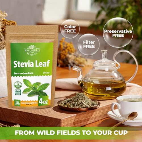 Image of 4 oz. Dried Stevia Leaves Herbal Tea (Stevia Rebaudiana) - 113g Leaf Leaves Herb Tea Estevia