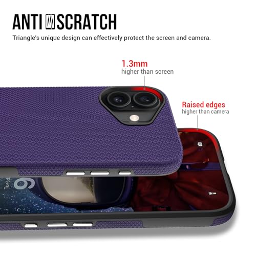 Image of NOXO Ultra-Hybrid Triangle Back Case Cover for iPhone 17, | Shockproof Design | Camera Protection | Soft TPU & Rugged PC | Bumper Case Cover for iPhone 17, (Deep Purple)