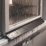 Parapioggia per Porte in Gomma Autoadesivo 300CM(9.84FT), Deflettore per Pioggia, Protezione Antipioggia per Porte e Finestre Casa, Deviatori di Bordo Gocce - Facile da I(Size:55MM(2.16IN),Color:Nero)