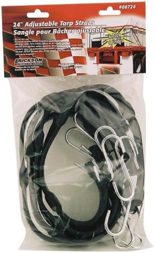 Erickson 06724 24" Adjustable EPDM Tarp Strap, (Pack of 6)