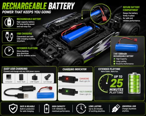 Image of 1:18 Scale 4WD RC Monster Truck 40KM /H Brushless Off Road Car (Multicolor)