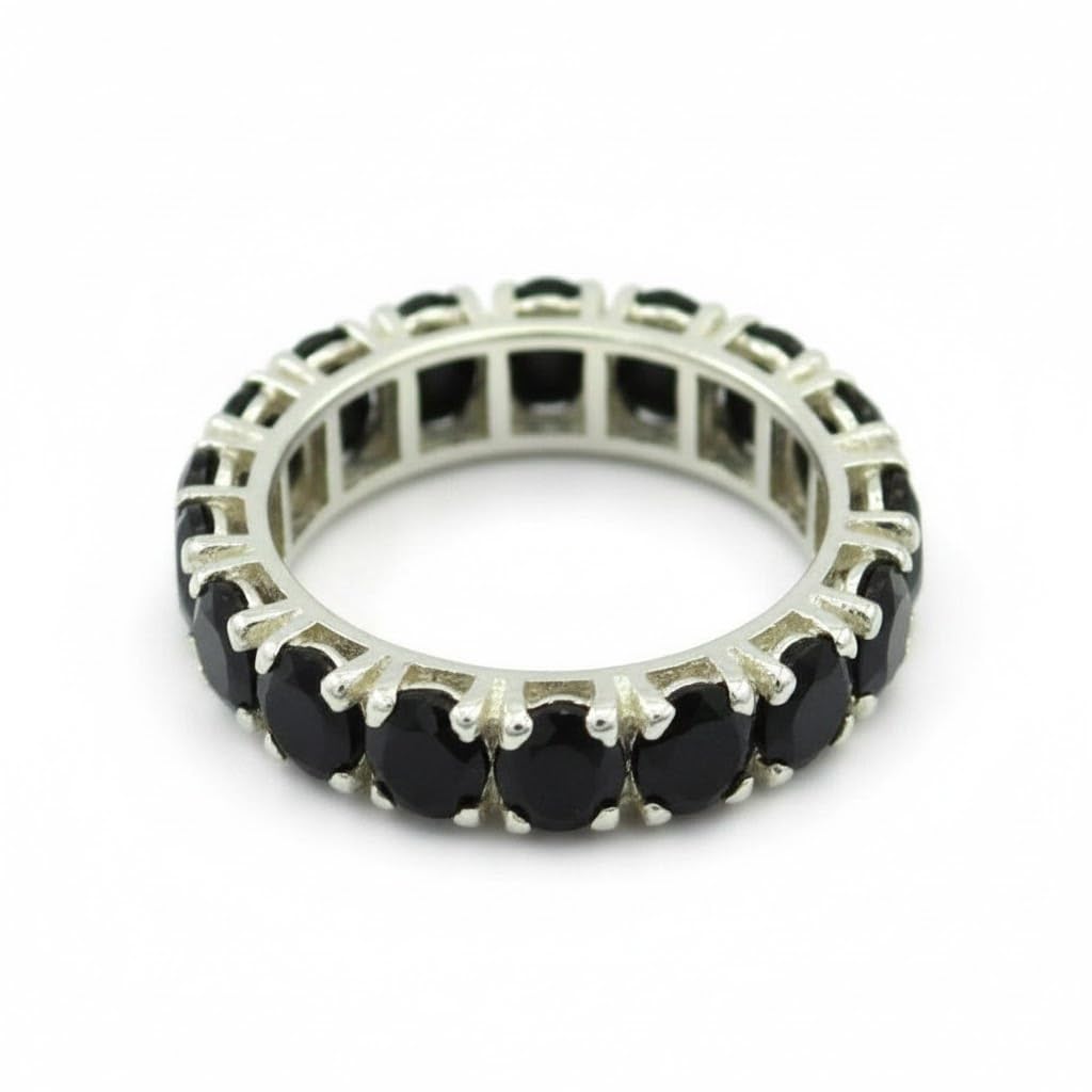 55Carat Choose Your Color Natural Gemstone Sterling Silver Band Ring Birthstone Friendship Love Size 5-13