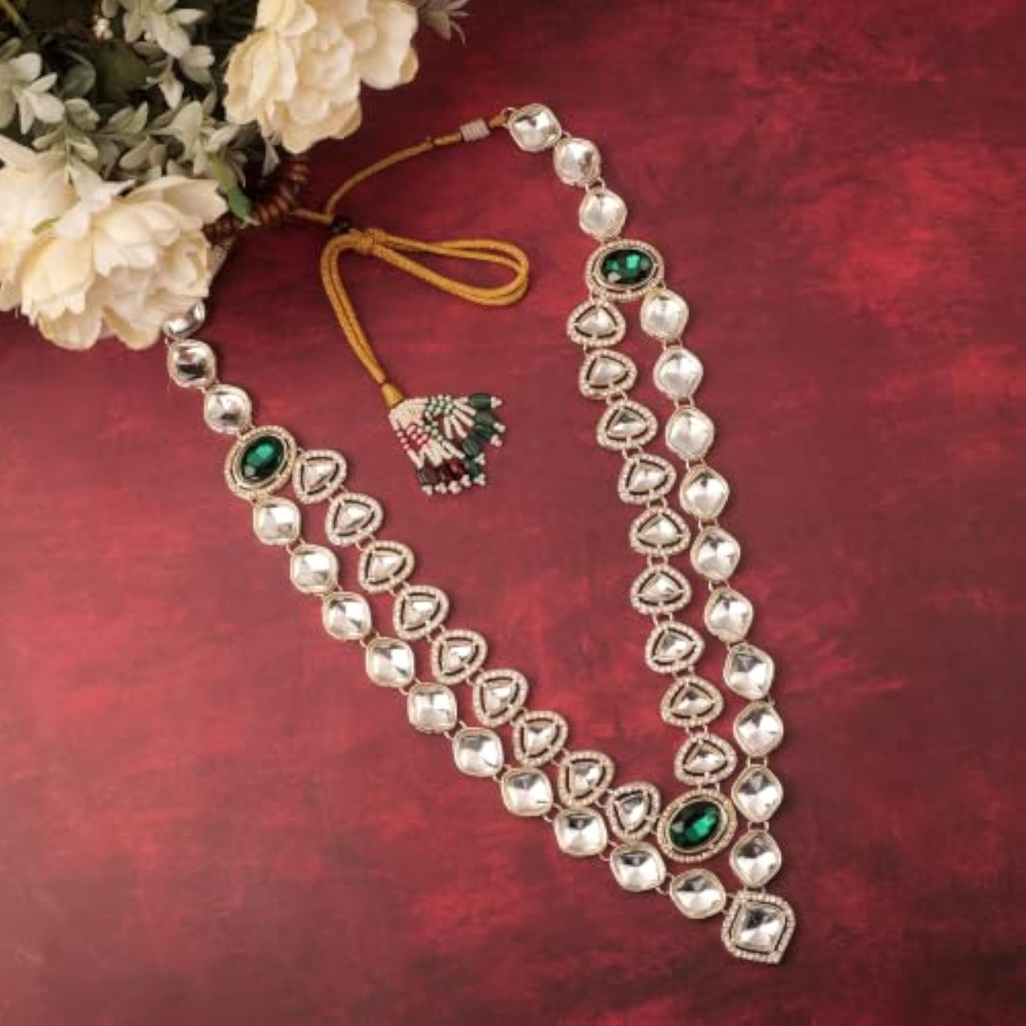 Men's Kundan Necklace for Groom, Traditional Wedding