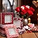 Perthlin 12 Pieces Valentine Cookie Boxes Valentines Day Treat Boxes with Window PVC Heart Bakery Dessert Container Auto Popup Pastry Case for Strawberries, Donuts, Pies, Cake(9.8 x 9.8 x 2.5 Inch)