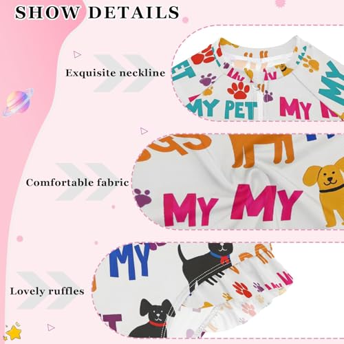 ALAZA Puppy Dog Paw Print Cartoon White Girls One Piece Swimsuit Long Sleeve Rash Guard Swimsuits UV 50+ Swimwear Zipper4