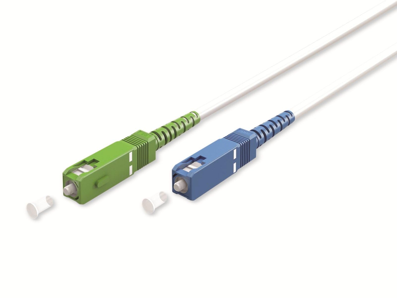 goobay 59619 - Cavo in fibra ottica (FTTH) monomodale (OS2) Simplex/SC APC (8°) maschio a SC-UPC (8°) maschio/cavo in fibra ottica, 2 m