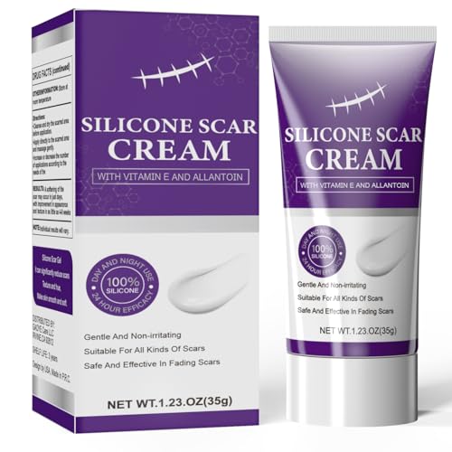 Silicone Scar Cream Scar Gel - Advanced Scar Removal Cream for Surgical Scars, Stretch Marks, Acne, C-Section, Keloids, Old & New Scars Scar Treatment from Body & Face, 35g (1.23Oz)
