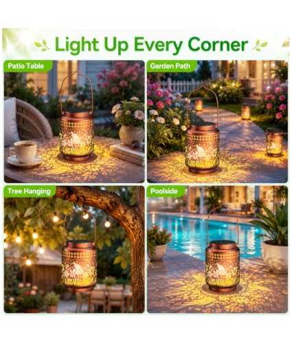 2-Pk KOOPER Waterproof Hanging Solar Lantern Lights - image 4