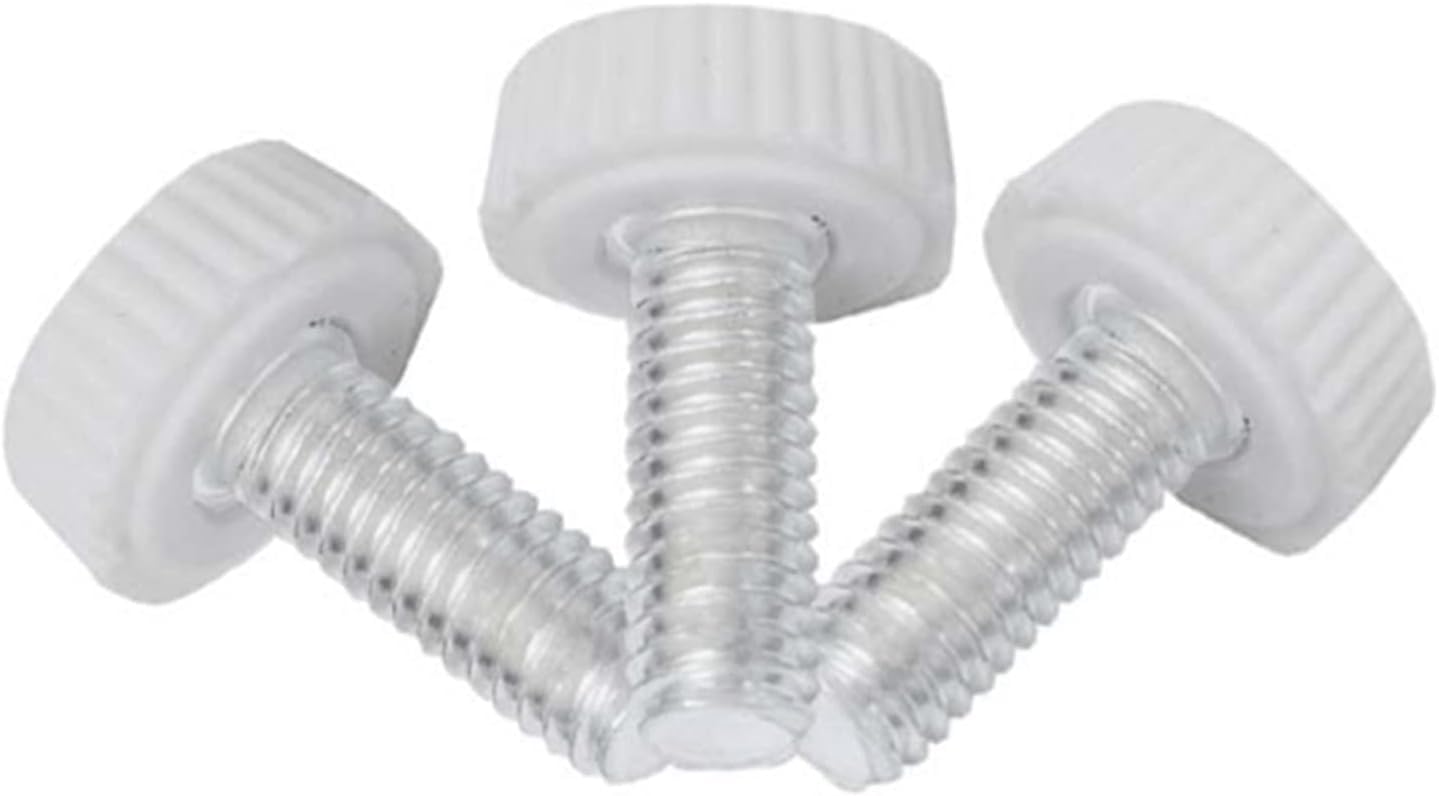 Rändelschrauben, Rändelschraube mit Griff, Rändelschraube, Rändelschraube aus Nylon mit rundem Kunststoffkopf, schwarz, M4 x 6 mm, 30 Stück (Color : White, Size : M6*20mm 20Pcs)