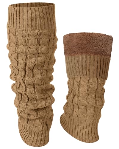 Image of Shihanee Winter Fleece Lined Leg Warmers for Women