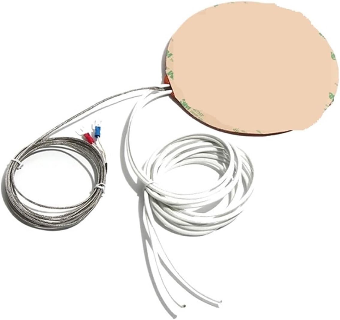 Silicone Rubber Heating Pads 1pc 220V Round Silicone Heating Pad 170/180/200/250/300MM Dia 310W 380W with Type K Thermocouple 1.5M Wire 180C Thermostat(Without thermostat,110V_250W 200MM DIA.)