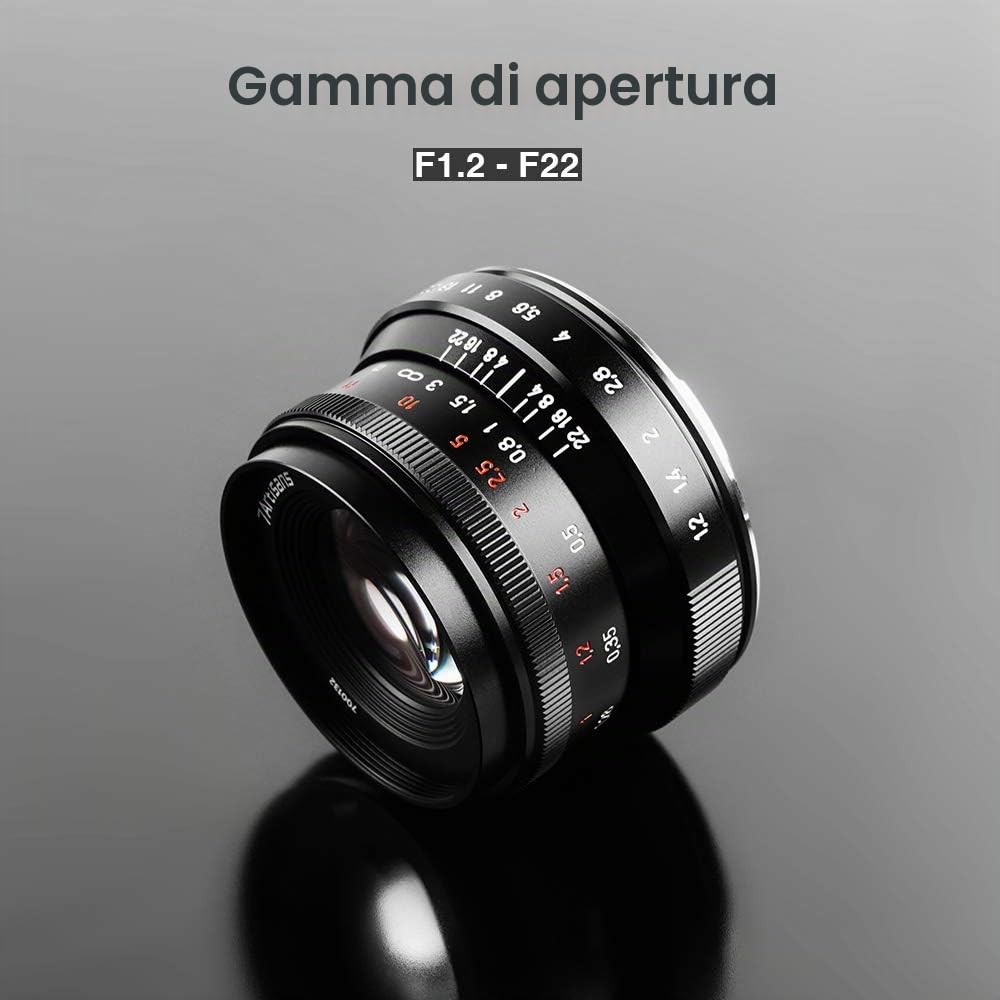 7artisans 35mm f1.2 V2.0 Obiettivo a focale fissa standard con apertura grande per Fujifilm X Mount Fotocamere mirrorless X-A1 X-A10 X-A2 X-A3 X-AT X-M1 X-M2 X-T1 X-T10 X-Pro1 X-Pro2 X-E1