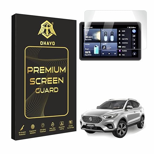 Image of OHAYO Military Strength Screen Protector For MG ASTOR 2024-2025 9H+ Hardness, Strong Protection, Full Screen Edge-to-Edge Cover, Scratch Resistant, Bubble-Free Installation, Ultra HD Clarity,With installation kit