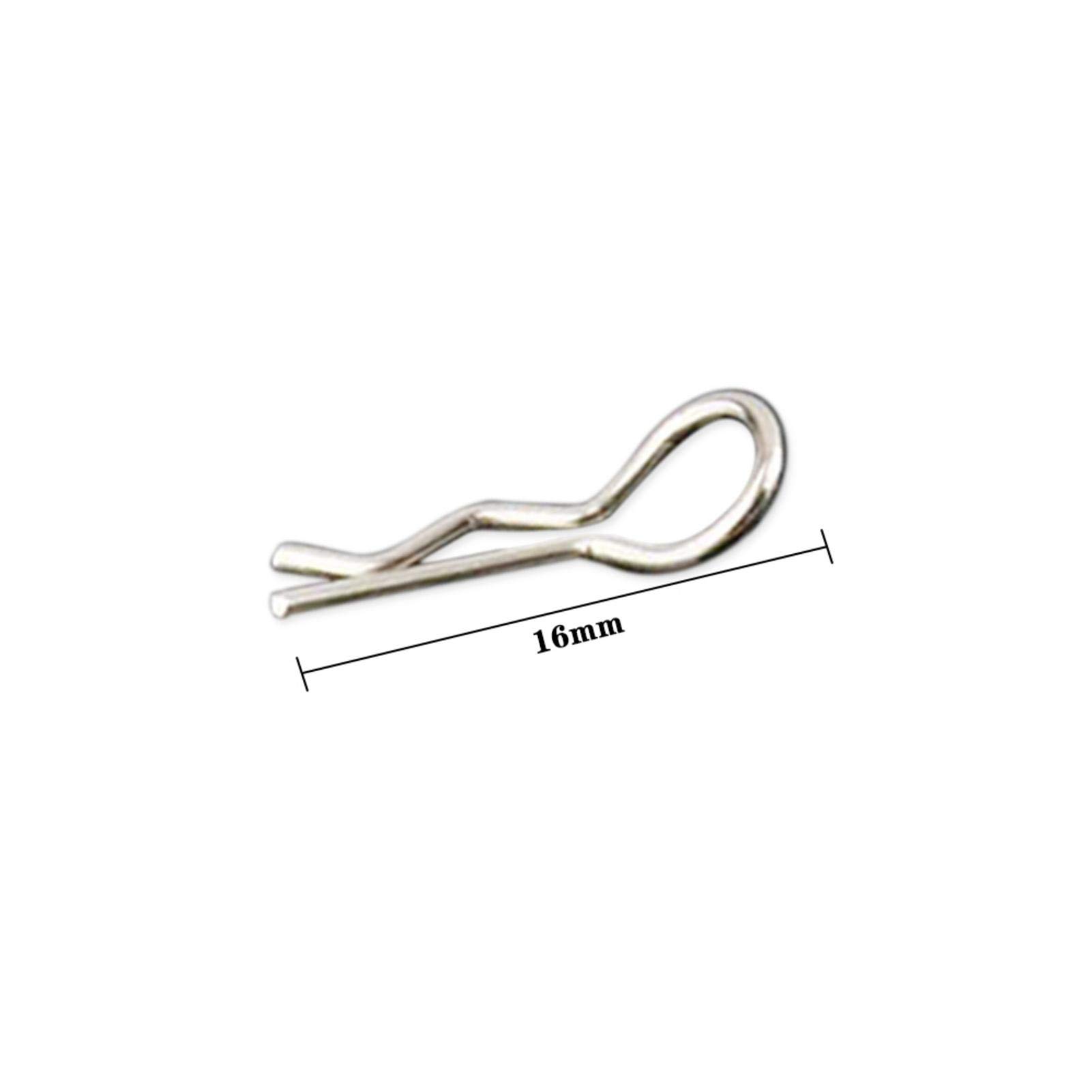 Honbay 100PCS Metal Body Clips For 1/10 Scale RC Cars - Silver, 2.4cm, Shell Pins For RC Trucks & Buggies - View #2