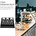 ABOOFAN Cash Register Insert Tray with Spring Clips Cash Drawer Compartment for Bills and Coins Cashier Box Accessory for Home and Commercial Use Black