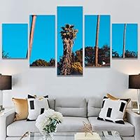 SIGNWIN 5 Panel Canvas Wall Art Tree Against Sky III for Home Decorations Ready to Hang - 60