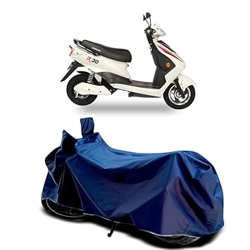 DUFFEL-Two Wheeler Bike Cover Compatible for Okinawa R30 Electric Scooter Heat Protectio/UV-Rays/Birds Dropping/DustProof/Waterproof Indoor Outdoor and Parking Full Protection [Nevy]