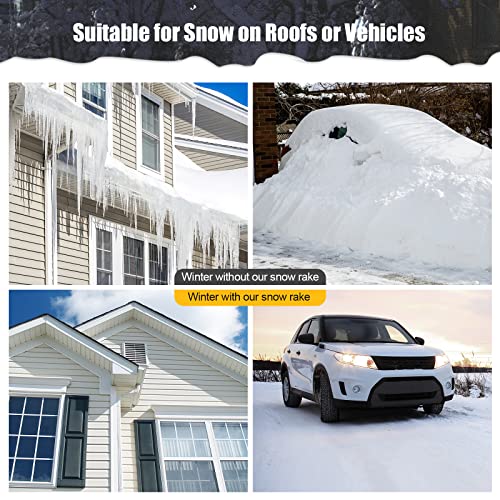 Goplus Snow Roof Rake, 25-Inch Blade 20 Ft Extension Snow Shovel For Snow Removal W/ Wheels Anti-Slip Handle, Ideal For Roof Car, Heavy Duty Aluminum #TOP7