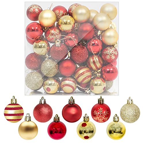 Adornos para árbol de Navidad,50pcs 4cm Resistente a Las roturas, Adornos para el árbol de Navidad para Vacaciones de la Boda de la decoración de la Fiesta Grande Bola Colgante