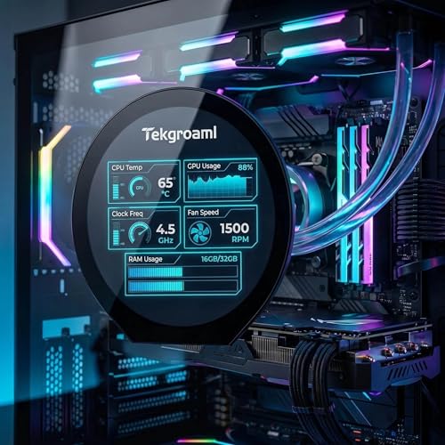 Image of TekGroAml 2.8 inch Mini IPS PC Case LCD Round Display,480x480 330 nits | Circular Screen & mini HDMI Control Board