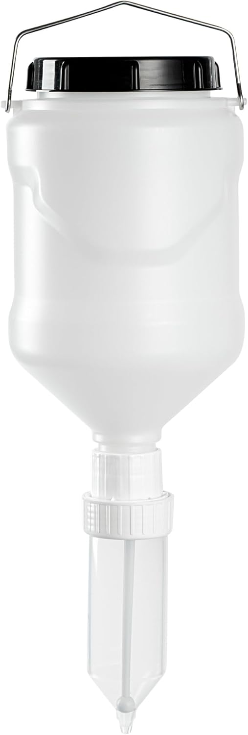 Restaurantware Hanging Condiment Dispenser 3 Liters Large Refillable Sauce Dispenser Wide-Mouth Leakproof Squeeze Nozzle Condiment Storage Bottle For Ketchup, Salad Dressing, Mustard, And Syrups