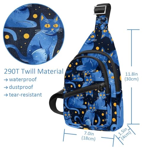 Mochila cruzada de gato ligera para senderismo y viajes con riñonera multicolor 4