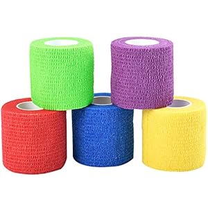 Jalan Self Adherent Bandage, Pet Vet Wrap bulk stretch Tape for Wrist, Ankle Sprains & Swelling, Assorted Color