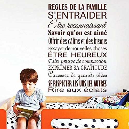 Pegatinas de pared francesas creativas, pegatinas de pared motivacionales, ensalzan la belleza del espacio, crean una atmósfera cálida, pegatinas murales de vinilo extraíbles 56 x 58 cm