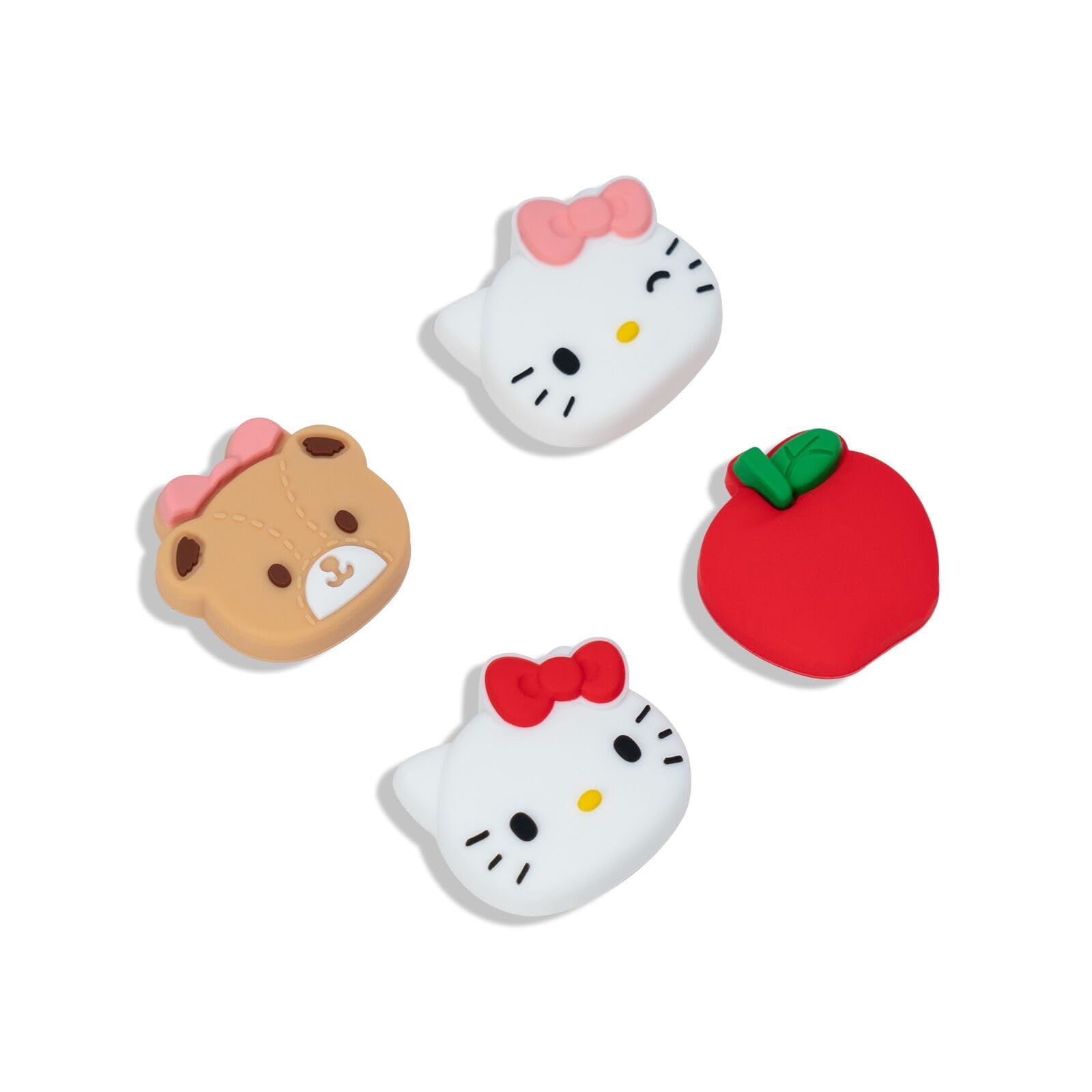 4PCS Switch Game Console Thumb Grip Caps,Soft Silicone Joystick Cover,Kawaii Thumbstick keycaps Compatible with Switch/OLED/Lite (Red White)