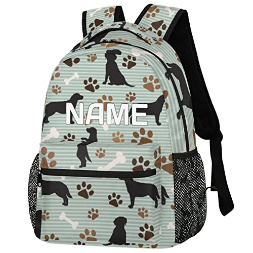 Cute Dog Puppy Custom Backpack for Kids Boys Girls Paw Print Personalized School Bookbag for College Elementary Middle School Bag Casual Daypack Laptop Bag for Women Men3
