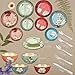 Maxdot Ceramic Dinnerware Sets Service for 4, 32 Pcs Glazing Floral Ceramic plate and bowl sets with Knife/Fork/Spoon, Handmade Dish Set- Best Christmas housewarming gifts,Dishwasher Microwave Safe
