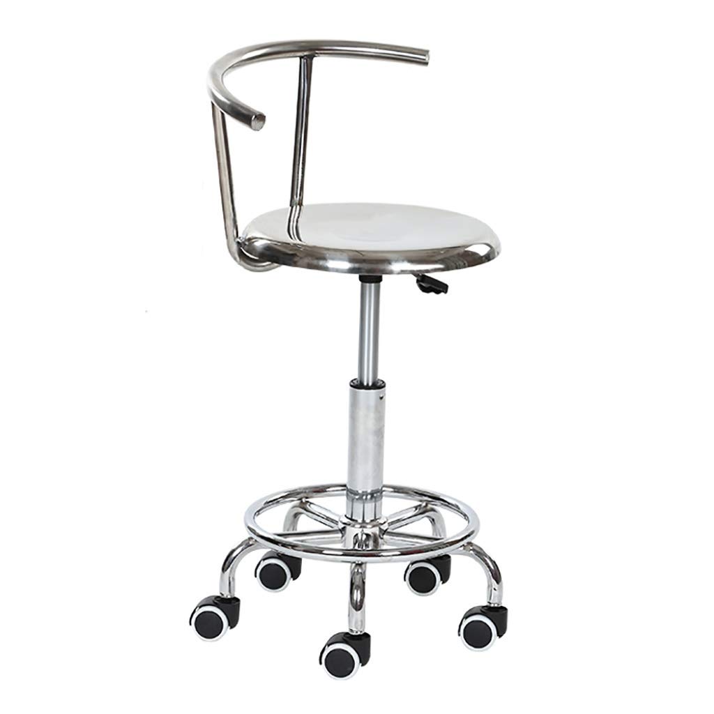 AYCDL Lifting beauty chair With backrest,Hairdressing stool stainless steel Stool 360 degree rotation Round Chair