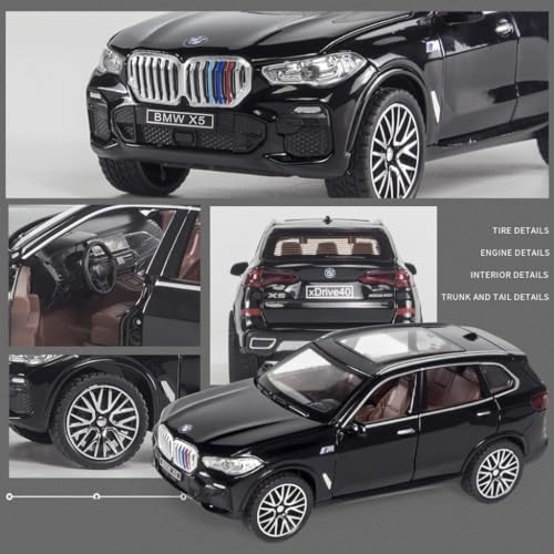 Image of DEOXY Bmw X7 Suv 1:32 Scale Model Car Exclusive Alloy Metal Pull Back Die-Cast Car Diecast Metal Pullback Toy Car With Openable Doors & Light Music Best Gifts Toys Kids, Black