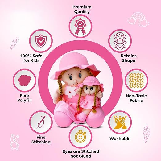 Image of SARO Cow Tremp Plush Soft Toy Cute Kids Animal Home Decor Boys /Girls (Pack of 1)(30 Cm) | (Mother Doll Yellow)