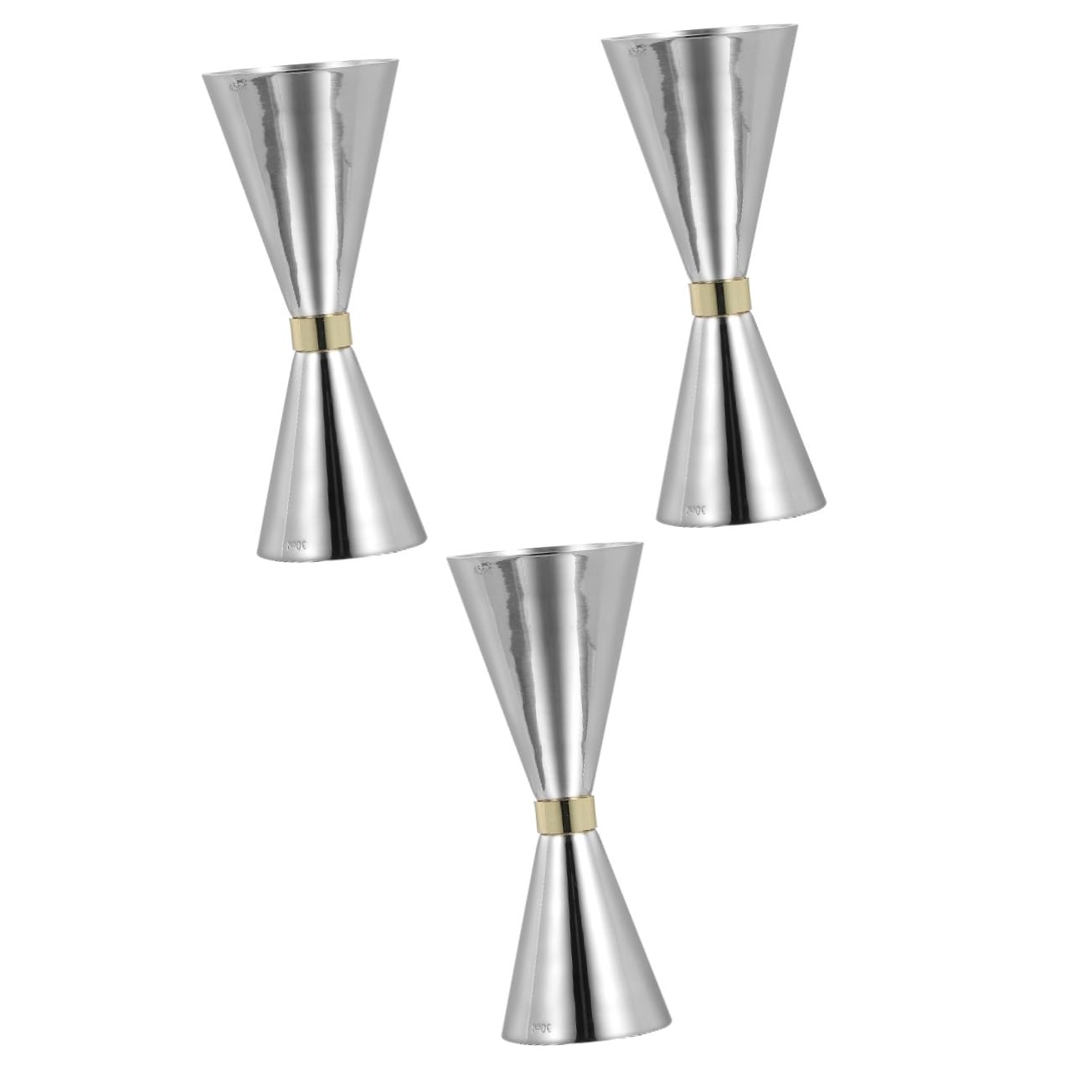 BESTonZON 3piezas Taza Medidora De Acero Inoxidable Para Cócteles Utensilio De Medición De Vino Para Bares y Eventos Fácil De Limpiar y Resistente Al Uso Diario