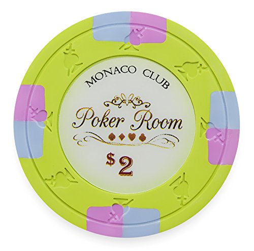 Claysmith Gaming Pack of 50 Monaco Club Poker Chips, Heavyweight 13.5-Gram Clay Composite