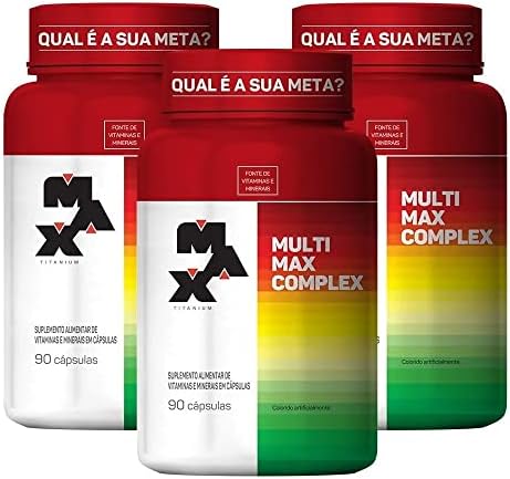 Kit 3x Multimax Complex 90 cápsulas - Max Titanium - Multivitamín...