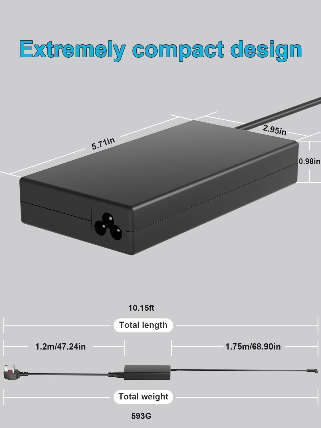 120W Netzteil Ladekabel Ladegerät für HP USB-C Dock G5 5TW10UT 5TW10AA Universal Dock G2, Elite USB-C Docking Station/Envy 14 15 17 M7 Pavilion Gaming 15 16 Omen 15 Laptop