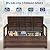 75 Gallon Outdoor Storage Bench, All-Weather PE Rattan Deck Box with Seat, Wicker Patio Furniture for Cushions, Garden Tools, Pool Accessories, Water-Resistant and Durable (Brown White)