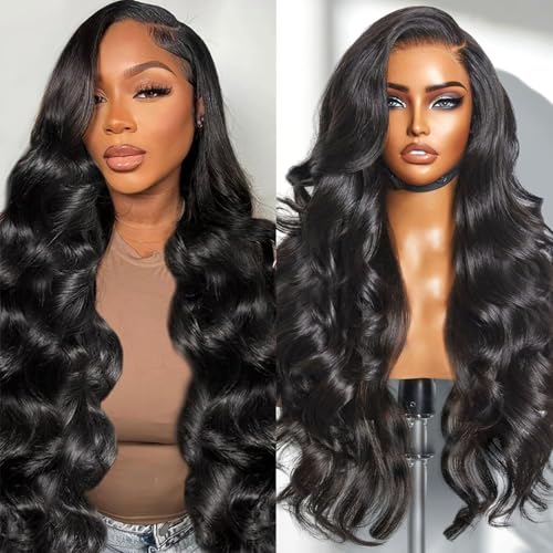 Junemet 24 Pouces Perruque Cheveux Humain Femme Naturelle Brésilien Densité 200% 13x4 Body Wave Lace Wig Perruque Femme Glueless Lace Wig Human Hair Sans Colle Couleur Naturelle