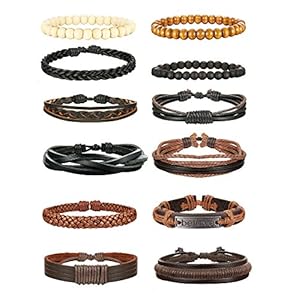 Jstyle 12Pcs Braided Bracelet for Men Beaded ...