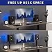 VIVO Clamp-on Speaker Stand Desk Mount Set, 10 x 9 inch Trays, Height Adjustment and Tilt, Universal Audio Holders for Computer and Bookshelf Speakers, Elevated Sound, 2 Pack, Black, MOUNT-SP01CB