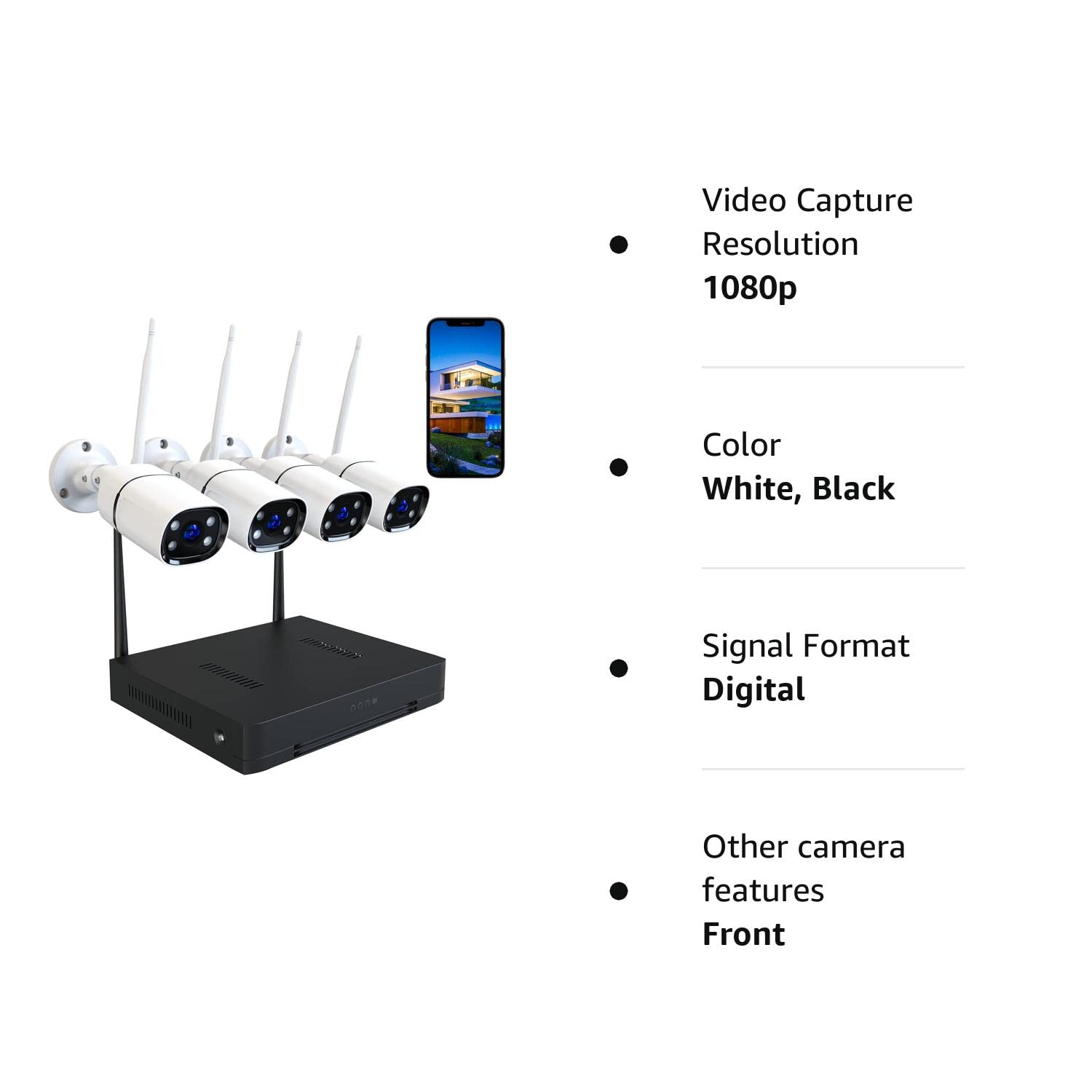 BJS Wireless Security Camera System for Home/Store/Office,Plug and Play