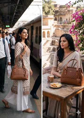 Image of Fostelo Women's Catlin Satchel Tote Handbag for Women | Ladies Purse | Stylish Shoulder Bag | Gift For Women