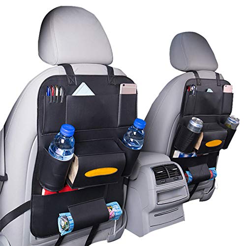 HCMAX 2 Pack Seggiolino per Auto Organizzatore Tasca Backseat Custodia Protettiva Kick Mat Mini Supporto per iPad Ottimo Accessorio da Viaggio